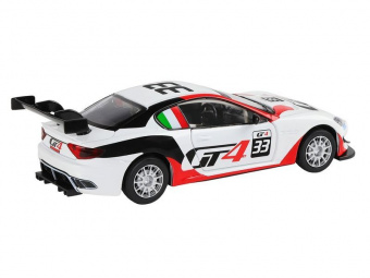 Машина ''АВТОПАНОРАМА'' Maserati Gran Turismo MC GT4, белый, 1/32, свет, звук, в/к 17,5*13,5*9 см