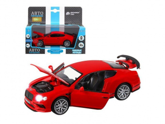 Машина ''АВТОПАНОРАМА'' Bentley Continental GT Supersports, красный, 1/32, в/к 17,5*12,5*6,5 см