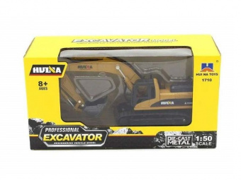 Металлический экскаватор с ковшом HUI NA TOYS 1/50