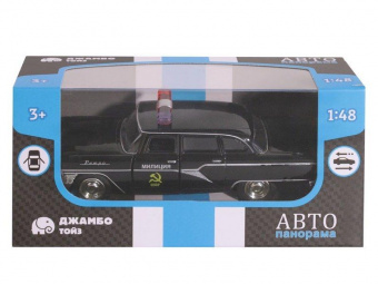 Машина ''АВТОПАНОРАМА'' Милиция, черный, 1/48, инерция, в/к 14*5,5*6,6 см