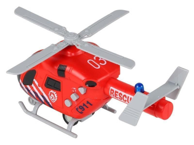 Вертолет AUTODRIVE 20см инерц. на бат. со светом и звуком, красный,  в/к 22,5*10*13,5, ,