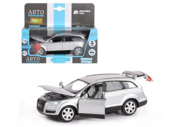 Машина ''АВТОПАНОРАМА'' Audi Q7, серебряный, 1/32, свет, звук, инерция, в/к 17,5*13,5*9 см