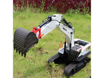 Радиоуправляемый экскаватор HUI NA TOYS, белый 2.4G 22CH 1/14 RTR
