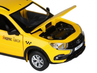Машина ''АВТОПАНОРАМА'' Яндекс.Такси LADA GRANTA CROSS, желтый, 1/24, в/к 24,5*12,5*10,5 см