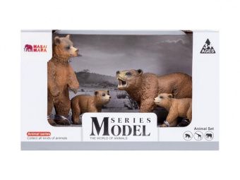 Набор фигурок животных MASAI MARA MM201-002 серии Мир диких животных: Семья медведей, 4 пр.