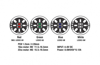 Подсветка для моторов Matek LED CIRCLE X2/5V (белый) 2шт
