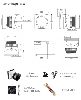 Курсовая камера Foxeer Micro Cat 3 1200TVL (Черная)