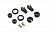 Caps and spring retainers, GTS shocks (upper cap (2)/ hollow balls (4)/ bottom cap (2)/ upper retainer (2)/ lower retainer (2))