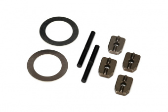 Spider gear shaft (2)/ spacers (4)/16x23.5x.5 stainless washer (2)