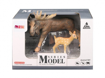 Набор фигурок животных MASAI MARA MM211-114 серии Мир диких животных: Семья оленей, 2 пр.
