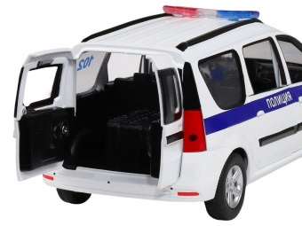 Машина ''АВТОПАНОРАМА'' LADA LARGUS Полиция, 1/24, свет, звук, инерция, в/к 24,5*12,5*10,5 см