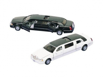 Машина Kinsmart ''Lincoln Town Car Stretch Limousine'' инерция (1/6шт.) 1:38 б/к