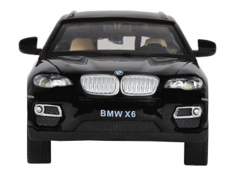 Машина АВТОПАНОРАМА BMW X6, черный, 1/32, свет, звук, инерция, в/к 17,5*13,5*9 см