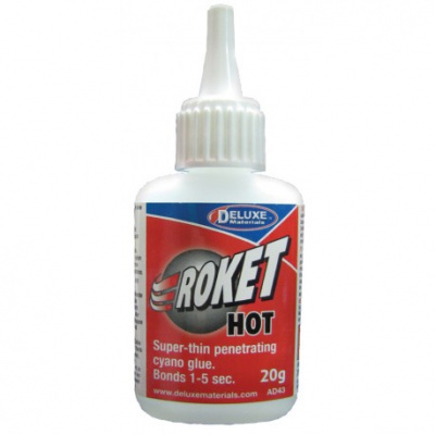Roket Hot - цианакрилатный клей 1-5 с, 20 г жидкий.