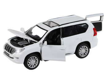 Машина ''АВТОПАНОРАМА'' Land Cruiser Prado, белый, 1/32, свет, звук, инерция, в/к 17,5*13,5*9 см