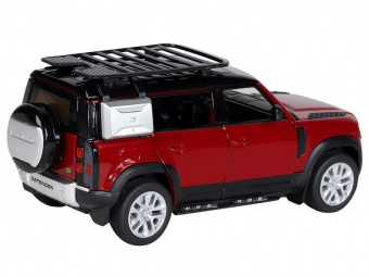 Машина АВТОПАНОРАМА Land Rover Defender 110, 1/32, красный, свет, звук, в/к 17,5*13,5*9 см