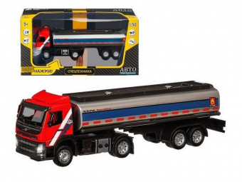 Машина ''АВТОПАНОРАМА'' Volvo бензовоз, красный, 1/50, свет, звук, в/к 28*14*10 см