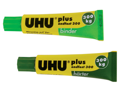 Клей универсальный эпоксидный двухкомпонентный UHU Plus endfest 300, 2х15 мл, блистер