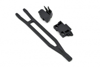 Battery hold-down (1)/ hold-down retainer, front & rear (1 each)