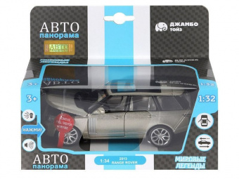 Машина ''АВТОПАНОРАМА'' 2013 Range Rover, золотой, 1/34, свет, звук, инерция, в/к 17,5*13,5*9 см