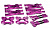 Комплект рычагов верх (4шт) и низ (4шт) + две бабочки (фиолет) для Savage Flux X 4.6 2011 & Savage X
