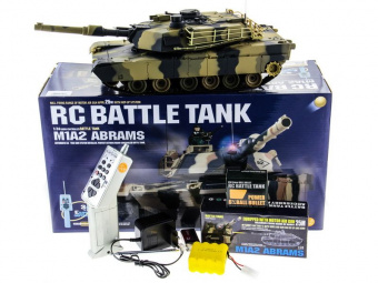 Р/У танк Heng Long 1/24 Battle M1A1 ABRAMS, стреляет шариками, RTR