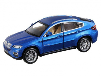Машина АВТОПАНОРАМА BMW X6, синий, 1/32, свет, звук, инерция, в/к 17,5*13,5*9 см