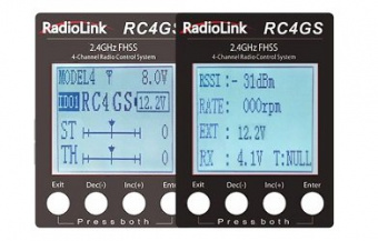 Аппаратура RadioLink RC4GS V2 (авто-судо, 4 канала) с приемником R6FG