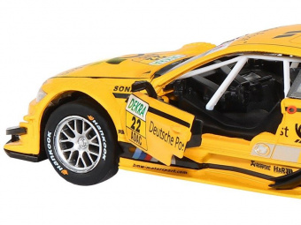 Машина ''АВТОПАНОРАМА'' BMW M3 DTM, желтый, 1/32, свет, звук, инерция, в/к 17,5*13,5*9 см