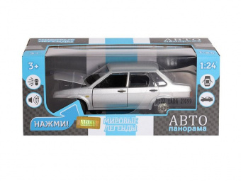 Машина ''АВТОПАНОРАМА'' ВАЗ 21099, 1/22, серебряный, инерция,  в/к 24,5x12,5x10,5 см