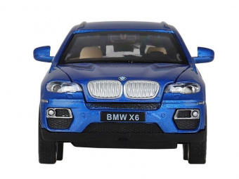 Машина АВТОПАНОРАМА BMW X6, синий, 1/32, свет, звук, инерция, в/к 17,5*13,5*9 см
