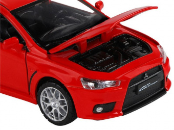 Машина АВТОПАНОРАМА Mitsubishi Lancer Evolution, 1/32, красный, свет, звук, в/к 17,5*12,5*6,5 см
