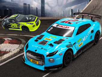 Радиоуправляемая машина Volantex RC для дрифта голубой 4WD 2.4G 1/14 RTR