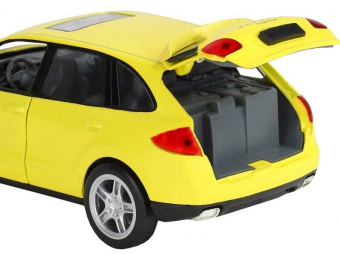 Машина ''АВТОПАНОРАМА'' Porsche Cayenne S, желтый, 1/32, свет, звук, инерция, в/к 17,5*13,5*9 см