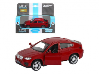Машина АВТОПАНОРАМА BMW X6, красный, 1/43, инерция, в/к 17,5*12,5*6,5 см