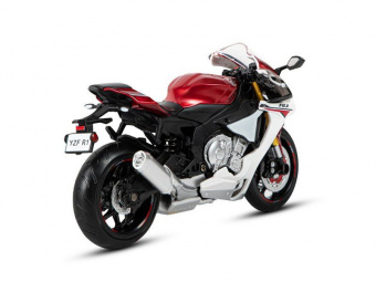Мотоцикл АВТОПАНОРАМА YAMAHA YZF-R1, 1/12, металл, красный, свободный ход колес