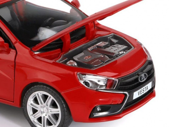 Машина ''АВТОПАНОРАМА'' LADA VESTA седан, 1/24,  красный, свет. звук. эффекты, в/к 24,5x12,5x10,5 см