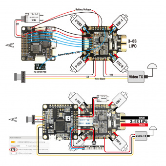 Плата MATEKSYS FCHUB-6S с датчиком тока 184A, BEC 5V и 10V
