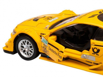 Машина АВТОПАНОРАМА BMW M3 DTM, желтый, 1/42, инерция, в/к 17,5*12,5*6,5 см