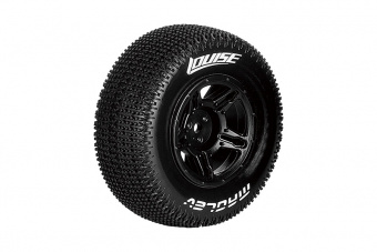 Колеса в сборе SC-MAGLEV 1/10 SC TIRE SOFT / BLACK RIM / MOUNTED