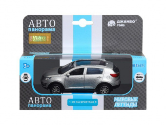 Машина ''АВТОПАНОРАМА'' KIA SPORTAGE R, серебряный, 1/39, инерция, в/к 17,5*12,5*6,5 см