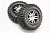 Tires & wheels, assembled, glued (SCT Split-Spoke, satin chrome, black beadlock wheels, BFGoodri