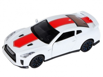 Машина АВТОПАНОРАМА Nissan GT-R (R35), 1/32, белый, свет, звук, в/к 18*9*13,5 см
