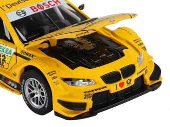 Машина ''АВТОПАНОРАМА'' BMW M3 DTM, желтый, 1/32, свет, звук, инерция, в/к 17,5*13,5*9 см