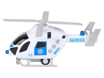 Вертолет AUTODRIVE 20см инерц. на бат. со светом и звуком, белый,  в/к 22,5*10*13,5, ,