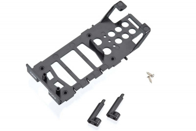 Main frame, battery holder (1)/ canopy mounting posts (2)/ screws (2)