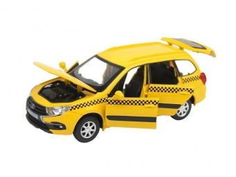 Машина ''АВТОПАНОРАМА'' LADA GRANTA CROSS ТАКСИ, желтый, 1/24, свет, звук, в/к 24,5*12,5*10,5 см