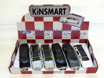 Машина Kinsmart ''Lincoln Town Car Stretch Limousine'' инерция (1/6шт.) 1:38 б/к
