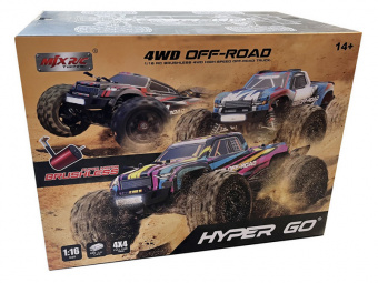 Радиоуправляемая трагги MJX Hyper Go 16210 Brushless 4WD 2.4G LED 1/16 RTR