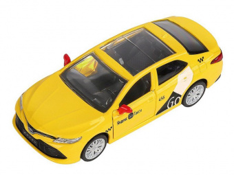 Машина АВТОПАНОРАМА Яндекс GO Toyota Camry, 1/43, желтый, инерция, откр. двери, 17,5*12,5*6,5 см